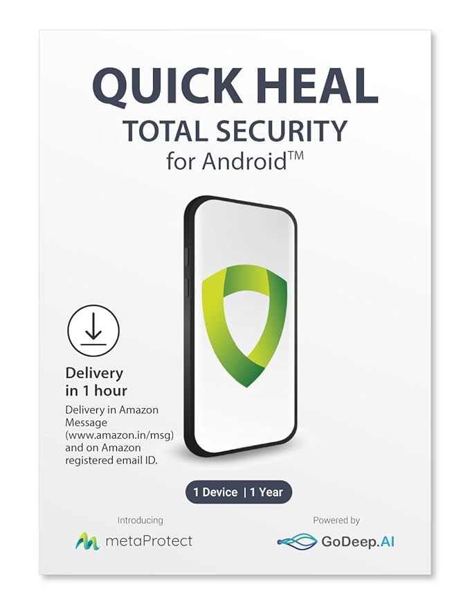 Quick Heal Mobile Security for Android (Latest Version) – 1 Device, 1 Year (Email Delivery In 1 Hour- No CD)