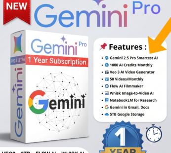 Gemini Pro 2026 Release | Veo 3, Flow Ai Video, NANO Banana , Unlimited Deep Research | 5TB Cloud Storage – (ON CUSTOMER EMAIL))